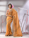 Beige Cotton Saree With Stripes Design-MA55CT06540067