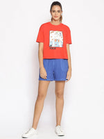 Cotton Washed Shorts in Cobalt Blue