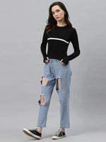 Rigo Thumbhole Round Neck Crop Top