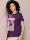 Dillinger Purple Graphic Boxy Regular T-Shirt-WMNCR534GRL-XS