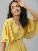 Women's Yellow Solid Tops-AE-10307-Yellow