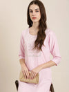 Women Pink Solid Straight Kurta-NJ-3740222-Pink