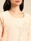 Women's Pink Solid Straight Kurta-SKC-3362-Peach