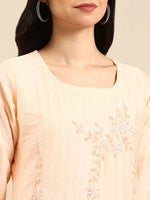 Women's Pink Solid Straight Kurta-SKC-3362-Peach