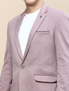 Men Mauve Solid Casual Blazers-LBR-5500-Mauve