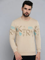 Men Beige Solid Sweatshirt-SCAW-26-Beige