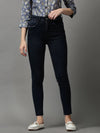 Women's Navy Blue Solid Slim Fit Denim Jeans-GZ-5169-2-Navyblue