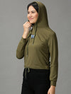 Women's Olive Solid Sweatshirt-RY-3787-Olive