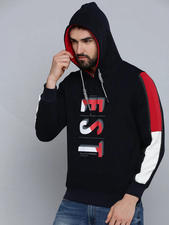 Men Blue Solid Sweatshirt-OD-6012-Navyblue