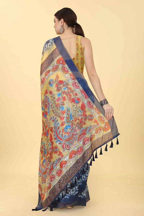 Gentle Hue Drape Saree-SZ-INDIGO-1425