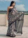 Saree Mall Women's Cotton Grey Printed Designer Saree With Blouse Piece-MINAXI1306