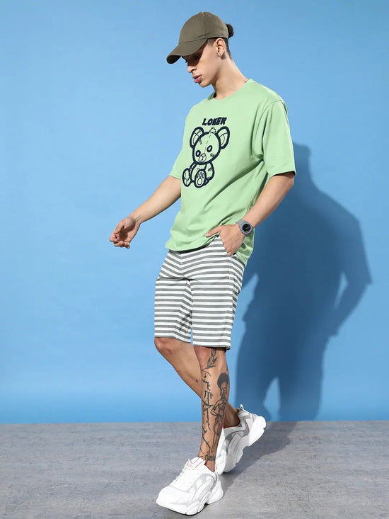 Dillinger Green Graphic Oversized T-Shirt-DLMOV137PGRN-S