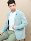 Men Green Solid Casual Blazers-AR-47-Seagreen