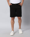 Solid Stretchable Shorts with 3 pockets-Black