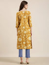 Women Mustard Floral Straight Kurta-NJ-3664299-Mustard