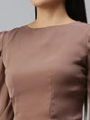 Women Taupe Solid Top-AE-7033-Taupe