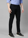 Genips Men's Black Cotton Stretch Caribbean Slim Fit Print Trousers