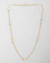 Gold Plated Chain with White Hand Crafted Beads-VOJ419