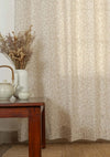 Canopy 100% cotton floral sheer curtain for living room - Light filtering - Brown - Single - Pack of 1-2404211019