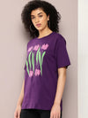 Dillinger Purple Graphic Oversized T-Shirt-WMNCR397GRL-XS