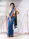 Sapphire Blue Cotton Saree With Sequined Work-MA55CT06520113