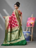 Hot Pink Silk Banarasi Saree With Zari Woven Designs-MA52BSL441050090