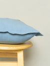 Solid Powder Blue 100% cotton plain cushion cover for sofa-240454038