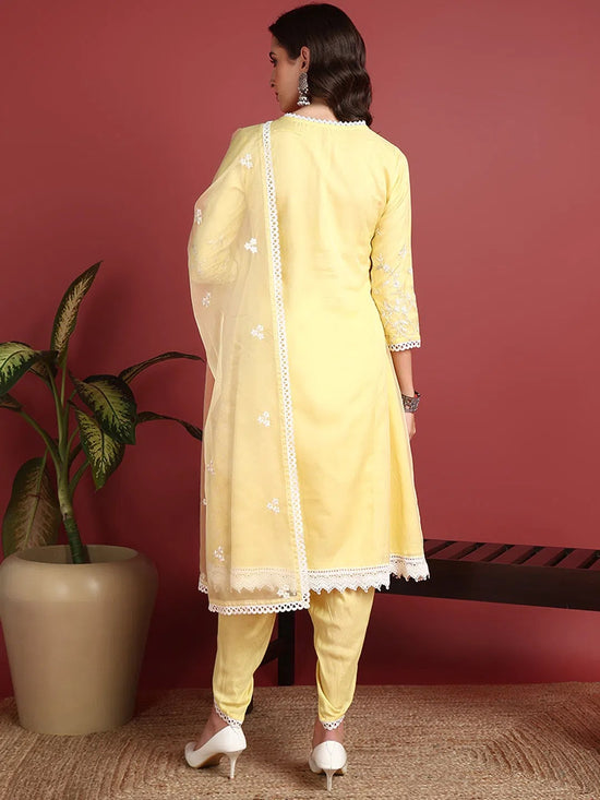 Ahika Organza Solid Yellow Indian Ethnic-PKSKD2433_XS