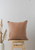 Solid chocolate brown 100% cotton plain cushion cover for sofa-240454016