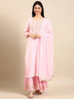 Women's Pink Solid Kurta Set-FS-2603-Pink