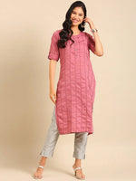 Women's Purple Solid Straight Kurta-SKC-3266-Mauve