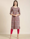 Women Multi Printed Straight Kurta-AT-A828-K-Multi