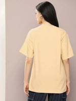 Dillinger Beige Graphic Oversized T-Shirt-WMNCR464BGE-XS