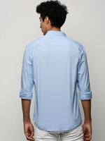 Men Blue Solid Shirt-LANCEPLAIN-219-Blue