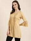 Women Beige Solid A-Line Kurti-NJ-3748226-Beige