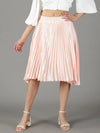 Women's Peach Solid Flared Skirt-AE-10349-Peach