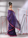 Blue Soft Cotton Saree With  Zari Stripe Designs-MA55CT06530053