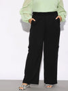 Women Black Multi Pockets Cargo Pants