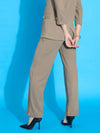 Women Beige Front Darted Pants