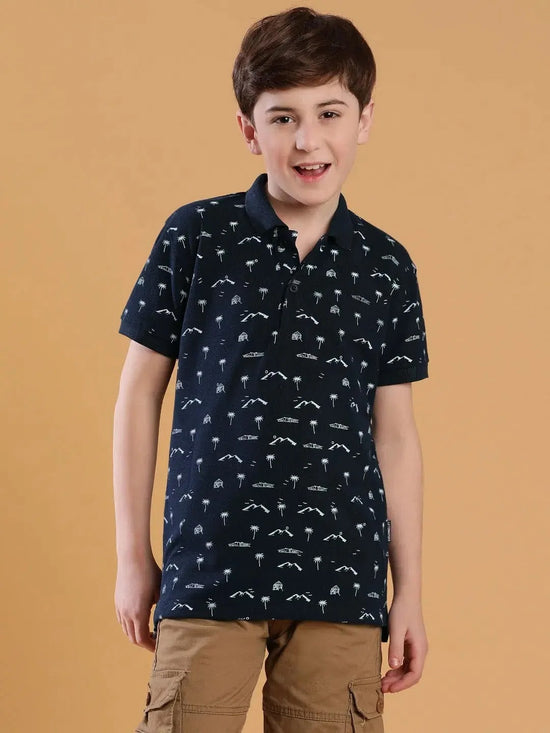 Lil Tomatoes Boys Cotton Polo T-shirt-GBT-S24-1403_NAVY_30