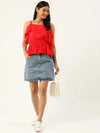 Red Peplum Party Top