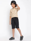 Tales & Stories Boys Beige Cotton Solid Full Sleeves Regular Fit Shirt