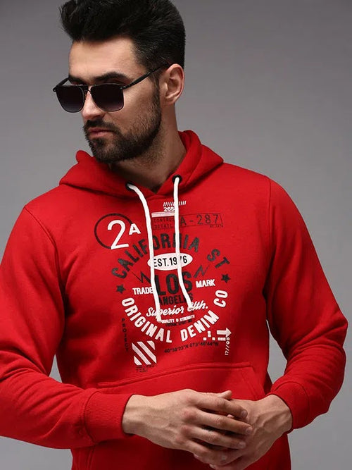 Men Red Solid Sweatshirt-OTSS-27-Red