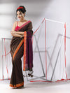 Brown Cotton Saree With Sequined Work-MA55CT06520112