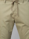 Genips Men's Green Cotton Stretch Bahamas Cargo Fit Solid Cargo