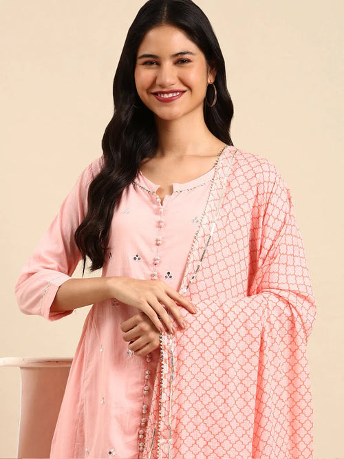 Women's Pink Solid Kurta Set-FS-2832-Pink