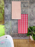 Athom Living Premium Gamcha Bath Towel 65 x 135 cm Pack of 2 Multicolored checkered-ATZ-BT-1B-1H