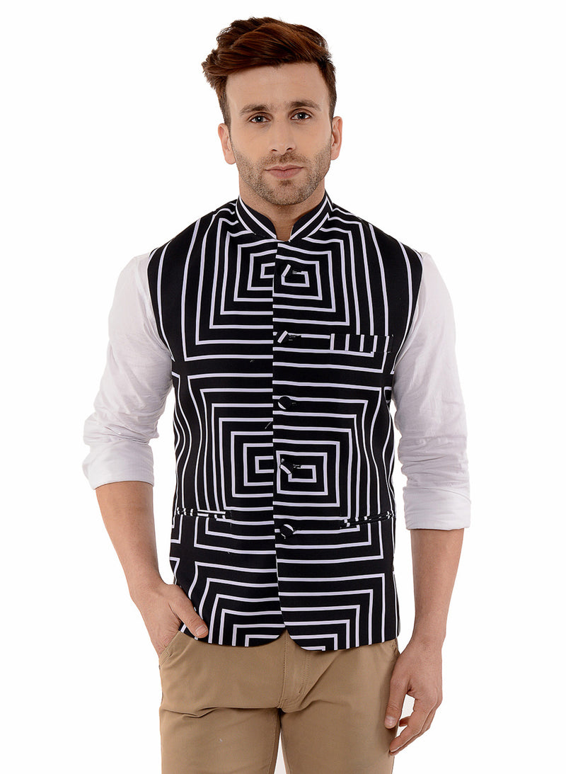 Hangup Men Standard Printed Men's Indian Wear-16APrintedNehru