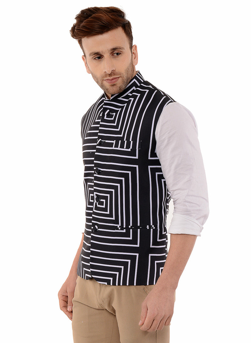 Hangup Men Standard Printed Men's Indian Wear-16APrintedNehru