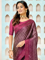 Saree Mall Women's Pure  Burgundy Embellished Designer Saree With Blouse Piece-SHIRISA5209